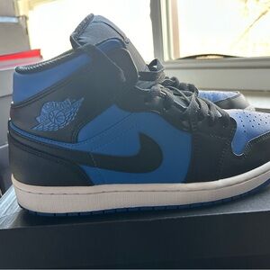Jordan 1s Black and Blue High-Top Sneakers